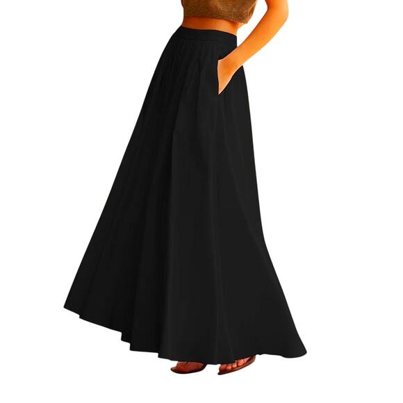 NWT LUXURY minimalist lovers COMMENSE full maxi skirt black S - Picture 8 of 8